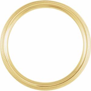 14K Yellow Gold 1/8 CTW Diamond Half Round Comfort-Fit Milgrain Men's Band. 124229:6045:P