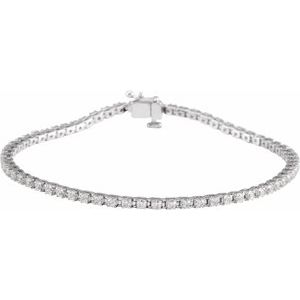 14K White Gold 2 CTW Diamond Line 7 1/4" Bracelet. 653702:111:P