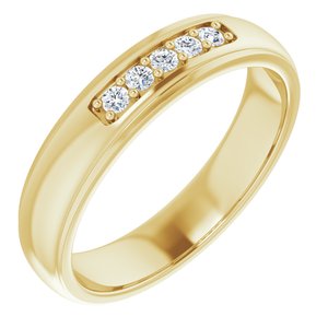 14K Yellow Gold 1/6 CTW Diamond Men's Band. 124563:600002:P