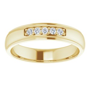 14K Yellow Gold 1/6 CTW Diamond Men's Band. 124563:600002:P