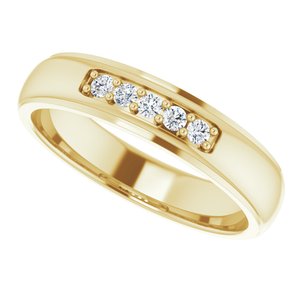 14K Yellow Gold 1/6 CTW Diamond Men's Band. 124563:600002:P
