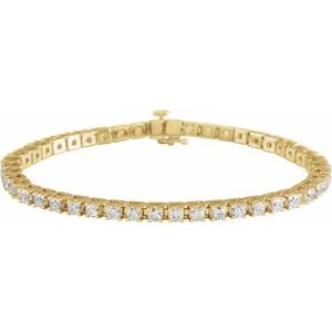14K Yellow Gold 4 CTW Diamond Line 7 1/4" Bracelet. 653702:130:P