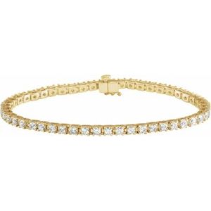 14K Yellow Gold 5 CTW Diamond Line 7 1/4" Bracelet. 653702:140:P