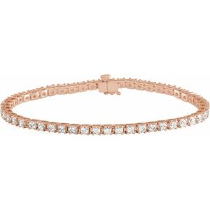 14K Rose Gold 3 CTW Diamond Line 7 1/4" Bracelet. 653702:122:P