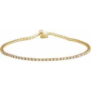 14K Yellow Gold 1 CTW Diamond Line 7 1/4" Bracelet. 653702:100:P