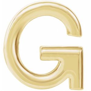 14K Yellow Gold Single Initial Earring
