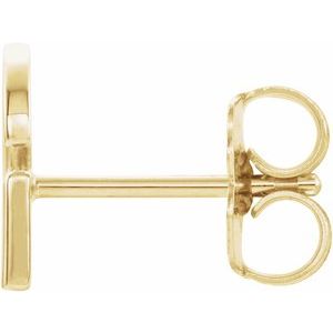 14K Yellow Gold Single Initial Earring