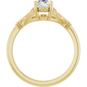 14K Yellow Gold 7x5 mm Oval Solitaire Engagement Ring. 124648:391:P