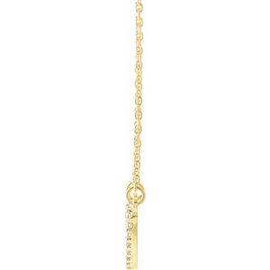 14K Yellow Gold .08 CTW Diamond Petite Heart 16" Necklace