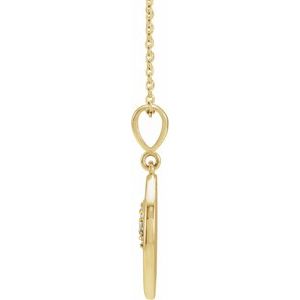 14K Yellow Gold .02 CTW Diamond Lion 16-18" Necklace