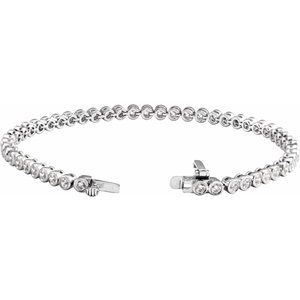 14K White Gold 3 1/2 CTW Lab-Grown Diamond Bezel-Set 7" Bracelet