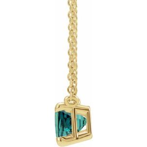 14K Yellow Gold Lab-Grown Alexandrite 18" Necklace