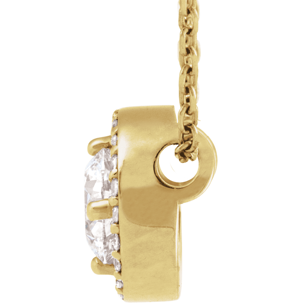 14K Yellow Gold 1/2 CTW Natural Diamond Halo-Style Necklace