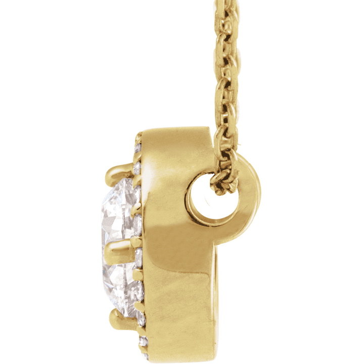 14K Yellow Gold 1/2 CTW Natural Diamond Halo-Style Necklace