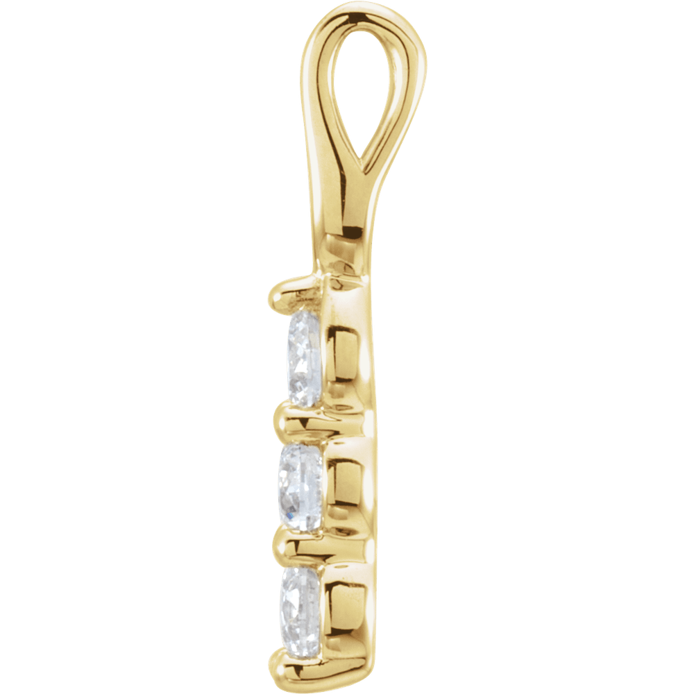 14K Yellow Gold 1/2 CTW Natural Diamond Three-Stone Pendant