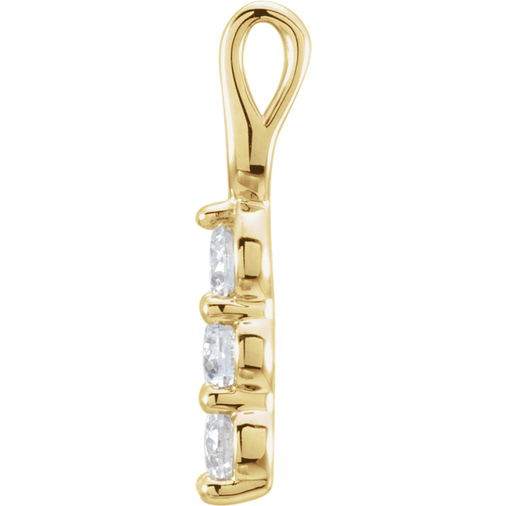 14K Yellow Gold 1/2 CTW Natural Diamond Three-Stone Pendant