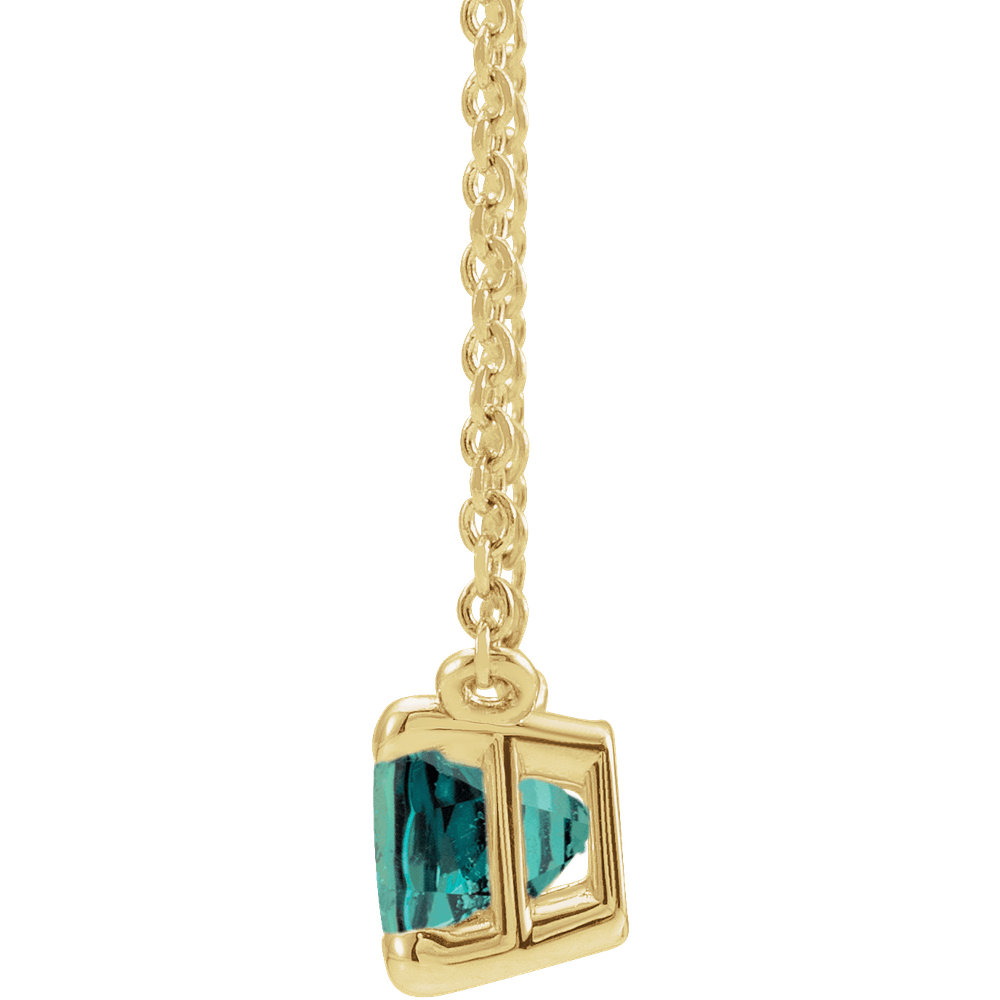14K Yellow Gold Lab-Grown Alexandrite Necklace