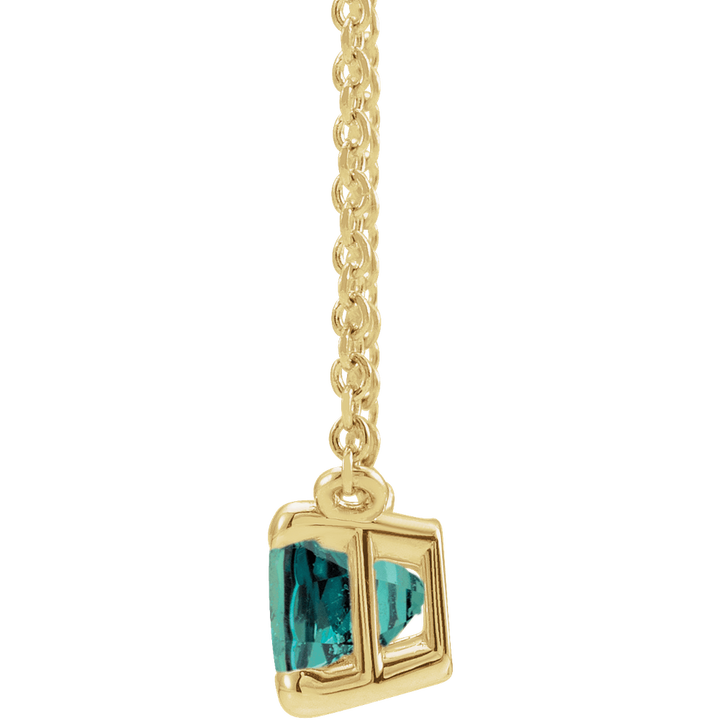 14K Yellow Gold Lab-Grown Alexandrite Necklace