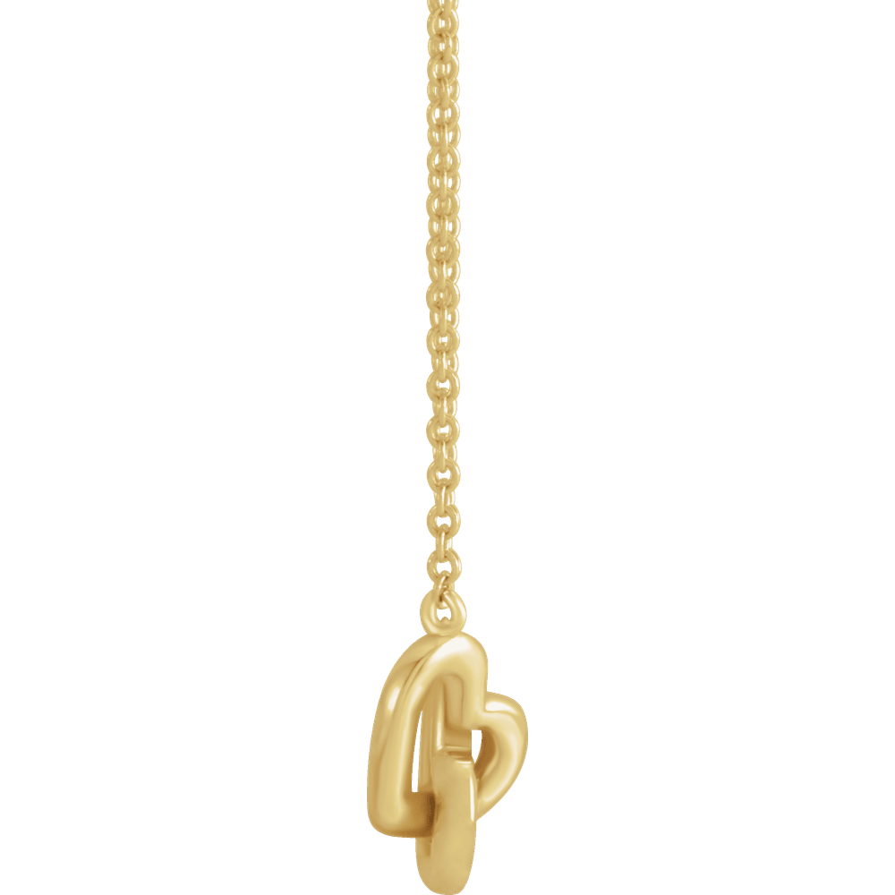 14K Yellow Gold Interlocking Heart Necklace