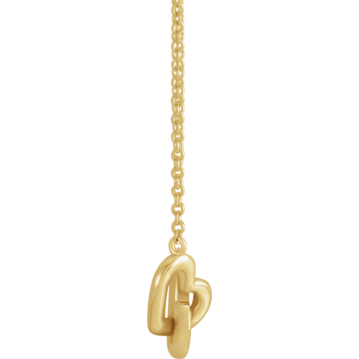 14K Yellow Gold Interlocking Heart Necklace