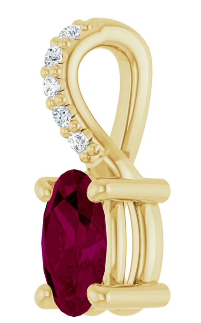 14K Yellow Gold 5x3 mm Oval Pendant