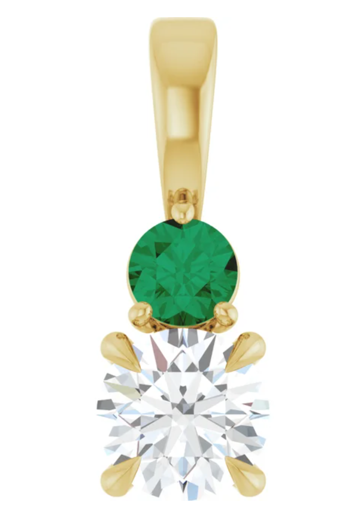 14K Yellow Gold 6.5 mm Round Pendant