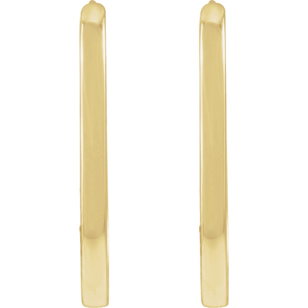 14K Yellow Gold Elongated Oval 20 mm Hoop Earrings