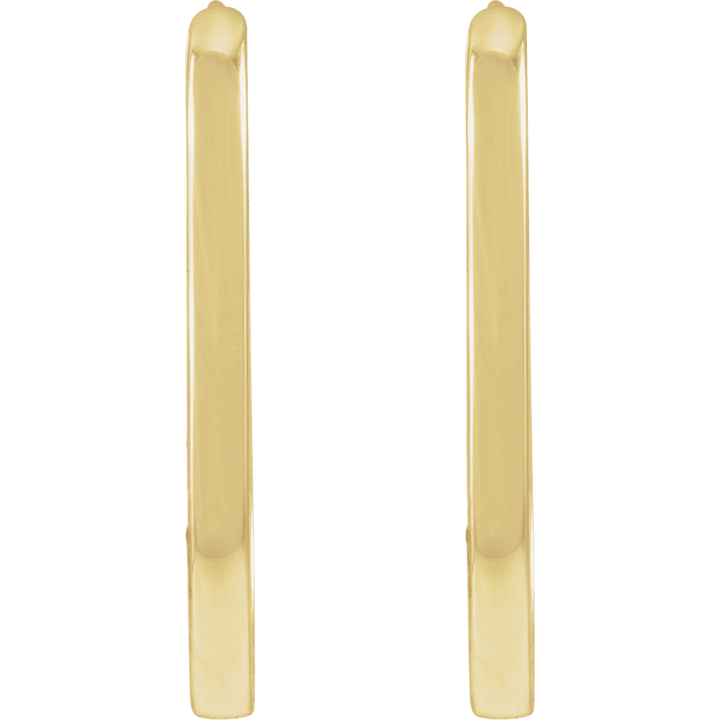 14K Yellow Gold Elongated Oval 20 mm Hoop Earrings