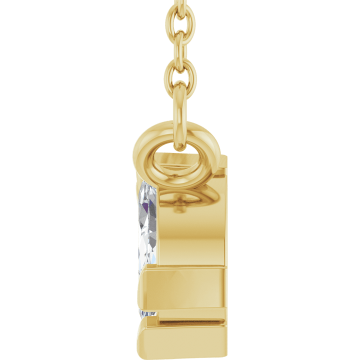 14K Yellow Gold 1/5 CTW Natural Diamond Three-Stone Necklace