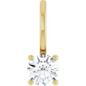 14K Yellow Gold 1/4 CTW Diamond Solitaire  Charm/Pendant. 87768:172:P