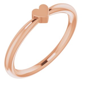 14K Rose Gold 1-Heart Family Engravable Ring. 57702:100:P