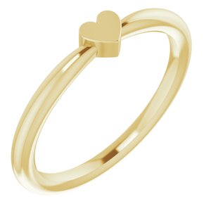 14K Yellow Gold 1-Heart Family Engravable Ring. 57702:102:P