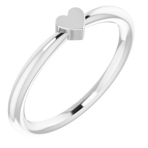 114K White Gold 1-Heart Family Engravable Ring. 57702:103:P