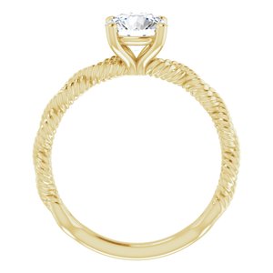 14K Yellow Gold 6.5 mm Round Solitaire Engagement Ring. 124713:181:P