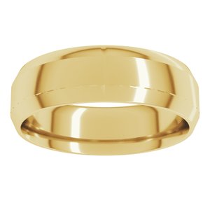 14K Yellow Gold 6 mm Lightweight Beveled-Edge Comfort-Fit Flat Band. BVIRL10:1039:P
