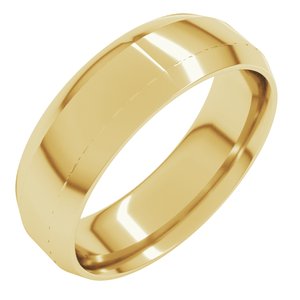 14K Yellow Gold 6 mm Lightweight Beveled-Edge Comfort-Fit Flat Band. BVIRL10:1039:P