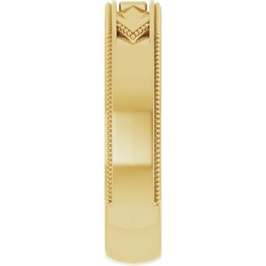 14K Yellow Gold 2.5x2.5 mm Square Geometric Milgrain Men's Band. 126082:104:P