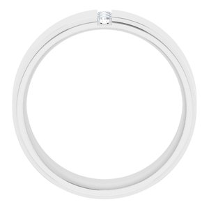 14K White Gold 2 mm Round Men's Band. 124150:3241:P
