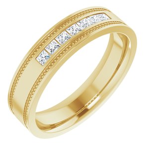 14K Yellow Gold 2 mm Square Men's Band. 124195:2233:P