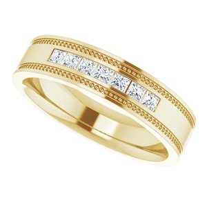 14K Yellow Gold 2 mm Square Men's Band. 124195:2233:P
