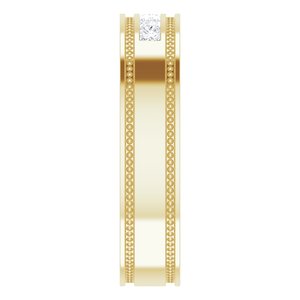 14K Yellow Gold 2 mm Square Men's Band. 124195:2233:P