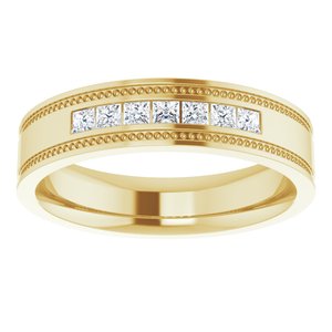 14K Yellow Gold 2 mm Square Men's Band. 124195:2233:P