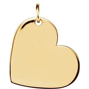 18K Yellow Gold Vermeil Be Posh® Engravable Heart Pendant