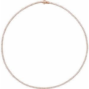 14K Rose Gold 5 7/8 CTW Diamond Line 16" Necklace. 688853:602:P