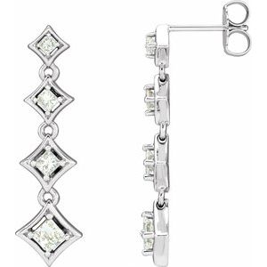 14K White Gold 3/4 CTW Diamond Journey Earrings