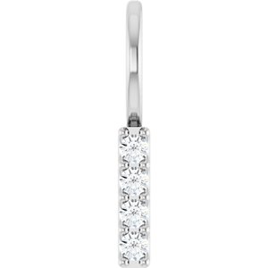 14K White Gold .07 CTW Diamond Bar Charm/Pendant. 88140:112:P