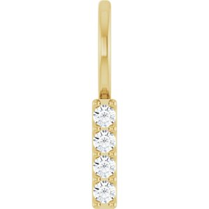 14K Yellow Gold .07 CTW Diamond Bar Charm/Pendant. 88140:115:P