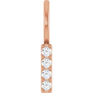 14K Rose Gold .07 CTW Diamond Bar Charm/Pendant. 88140:114:P