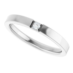 14K White Gold .03 CT Diamond Band. 124677:2468:P