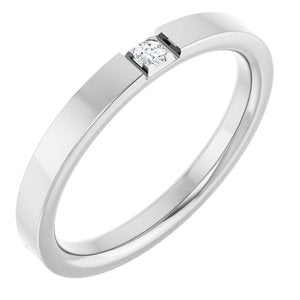 14K White Gold .03 CT Diamond Band. 124677:2468:P